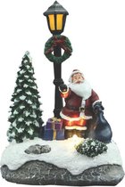 Stop & Look Kerstfiguur Kerstman 12 X 8,5 Cm Keramiek Wit/grijs