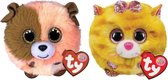 Ty - Knuffel - Teeny Puffies - Mandarin Dog & Tabitha Cat
