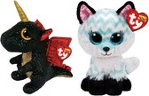 Ty - Knuffel - Beanie Boo's - Grindal Dragon & Atlas Fox