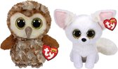 Ty - Knuffel - Beanie Boo's - Percy Owl & Phoenix Fox