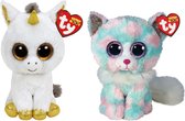 Ty - Knuffel - Beanie Boo's - Pegasus Unicorn & Opal Cat