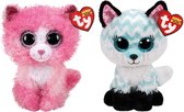 Ty - Knuffel - Beanie Boo's - Reagan Cat & Atlas Fox