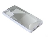 Samsung Galaxy S21 | Spiegel Facet hoesje | Beschermhoesje - Backcover | Spiegelhoesje - Mirrorcase | Diamant - Diamond | ZILVER - SILVER
