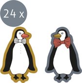 Cadeaustickers - House of Products - 24 stuks - Pinguïn - Geel - Blauw - Sluitstickers - Cadeauversiering