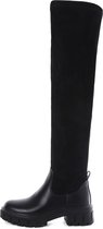 SmileFavorites® Laarzen, Chelsea boots met Hak - Imitatieleer, Suedine - Zwart - Maat 37