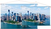 Wijdse luchtfoto van New York Financial District - Foto op Textielposter - 45 x 30 cm