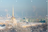 De Hermitage van Sint-Petersburg in winters landschap - Foto op Tuinposter - 225 x 150 cm
