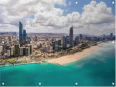 Aerial skyline en kustlijn van Abu Dhabi stad - Foto op Tuinposter - 60 x 45 cm