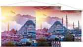 Stadsgezicht van Istanbul met de Süleymaniye Moskee - Foto op Textielposter - 90 x 60 cm