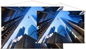 Doorkijkje tussen de wolkenkrabbers van Chicago - Foto op Textielposter - 90 x 60 cm
