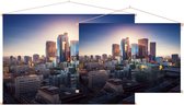 Zonsondergang schijnt over het centrum van Los Angeles - Foto op Textielposter - 45 x 30 cm