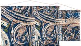 Luchtfoto van een snelwegkruising in Los Angeles - Foto op Textielposter - 120 x 80 cm