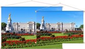 Gazon in bloei voor het Buckingham Palace in Londen - Foto op Textielposter - 120 x 80 cm