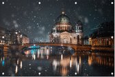De Dom van Berlijn in een sfeervol winterlandschap - Foto op Tuinposter - 225 x 150 cm
