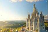 Tempel Heilig Hart van Jezus op Tibidabo in Barcelona - Foto op Tuinposter - 225 x 150 cm