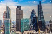 De bouwput van de Londen Financial District skyline - Foto op Tuinposter - 60 x 40 cm