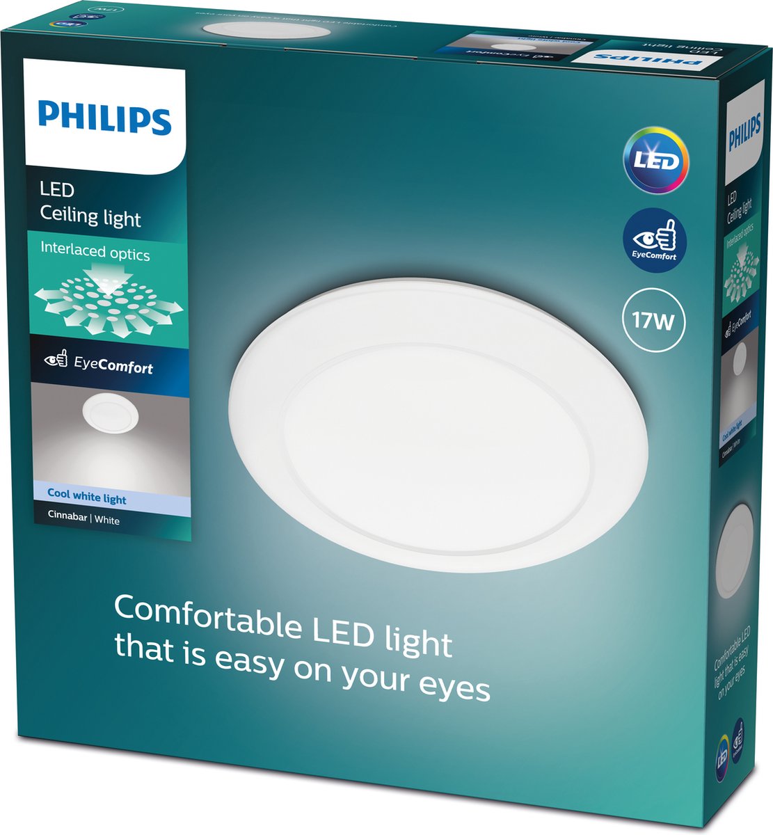Philips Cinnabar plafonnière - koelwit licht - groot
