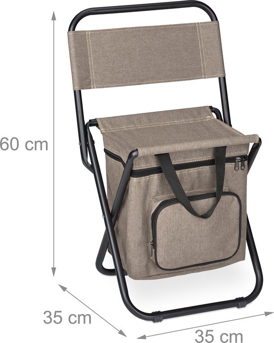 campingkruk met tasje - opvouwbaar - tot 120 kg - met rugleuning - visstoel — afbeelding 4