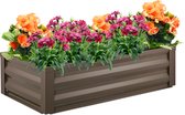 Relaxdays moestuinbak metaal - kruidenbak met doek - plantenbak buiten - kweekbak staal