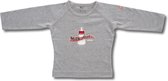 Twentyfourdips | T-shirt lange mouw baby met print 'Milkaholic' | Grijs melee | Maat 74 | In giftbox