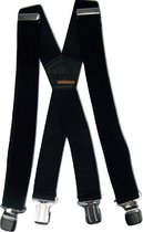 Zwarte bretels met vier stevige sterke brede stalen clips