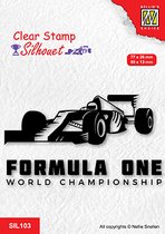 SIL103 Clear stamps silhouette Formula one serie: 2 - stempel Nellie Snellen Formule-1 - raceauto - auto race circuit
