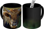 Magische Mok - Foto op Warmte Mok - Bruine stier onscherpe achtergrond - 350 ML