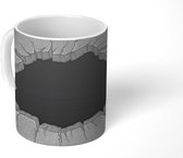 Mok - een groot gat in een betonnen muur - 350 ML - Beker