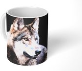 Mok - Grijze wilde wolf - 350 ML - Beker