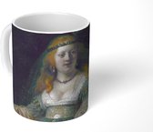 Mok - Koffiemok - Saskia van Uylenburgh - Schilderij van Rembrandt van Rijn - Mokken - 350 ML - Beker - Koffiemokken - Theemok
