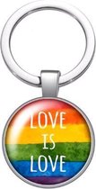 Akyol - LGBT pride Sleutelhanger - Love is Love - de pride liefhebbers respect - equality - 2,5 x 2,5 CM