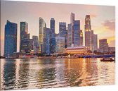 Skyline van Singapore bij een prachtige zonsondergang - Foto op Canvas - 150 x 100 cm