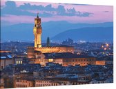 Uitzicht op Palazzo Vecchio en de stad Florence - Foto op Canvas - 90 x 60 cm