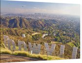 Zicht op downtown Los Angeles vanaf het Hollywood Sign - Foto op Canvas - 45 x 30 cm