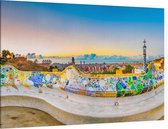 Stadsgezicht van Barcelona vanaf het beroemde Park Güell - Foto op Canvas - 150 x 100 cm