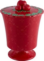 Bordallo Pinheiro Coroa de Natal Snoeppot - Kerst - Rood - Aardewerk - Ø 18 cm