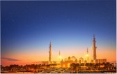 Grote Sjeik Zayed Moskee in de schemering van Abu Dhabi - Foto op Forex - 60 x 40 cm