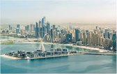 Panoramische luchtfoto van de Dubai Marina skyline - Foto op Forex - 120 x 80 cm