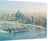 Panoramische luchtfoto van de Dubai Marina skyline - Foto op Plexiglas - 90 x 60 cm