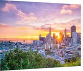 Uitzicht op het Business Center van San Francisco - Foto op Plexiglas - 60 x 40 cm