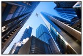 Doorkijkje tussen de wolkenkrabbers van Chicago - Foto op Akoestisch paneel - 150 x 100 cm