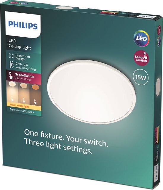 Koningin kandidaat Dierbare Philips Superslim 27K Plafonniere - LED - 15W - Wit | bol.com