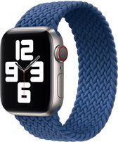 Geschikt voor Apple Watch Bandje 42/44/45mm - Nylon Solo - Blauw XS