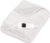 Sinnlein® - Elektrische deken creme - fleece deken - warmte deken elektrisch - verwarmde deken XXL - verwarmingsdeken - 160 x 120 cm - automatisch uitschakelen - knuffeldeken - timerfunctie - 9 temperatuurniveaus wasbaar tot 40 °C - digitaal display