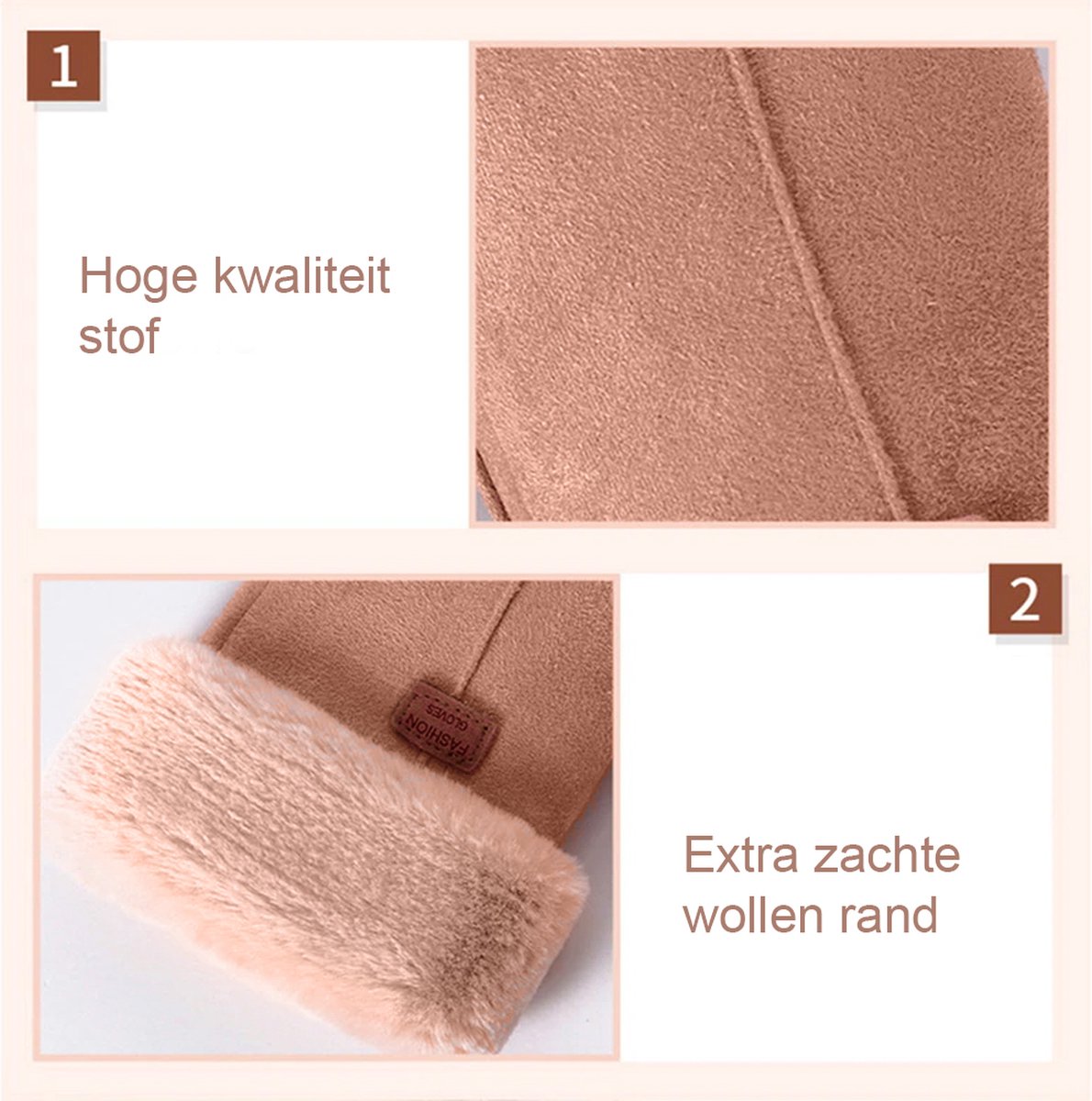 Handschoenen - Dames - Fleece - Touchscreen - Bruin - One size van Merkloos / Sans marque — cadeau in Mode & Accessoires - foto 3