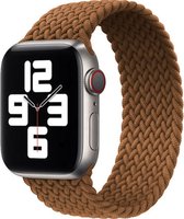 Geschikt voor Apple Watch Bandje 42/44/45mm - Gevlochten Nylon - Bruin - Maat S