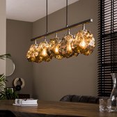 BELANIAN.NL - Hanglamp - Plafondlamp - Mare Hanglamp Antiek Zilver, 5-lichts E27 60 watt -  Eetkamer, slaapkamer, woonkamer - Chroom, rookkleuren Antiek zilver Glas