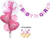 Babyshower Versiering Meisje - Roze| Set Slinger, Folieballonnen, ballonnen, prikkers - Babyshower Decoratie- Baby girl| Babyshower - Geboorte - Kraamfeest - Party - Decoratie