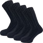 4 paar Geitenwollen sokken - Zwart - Maat 39-42