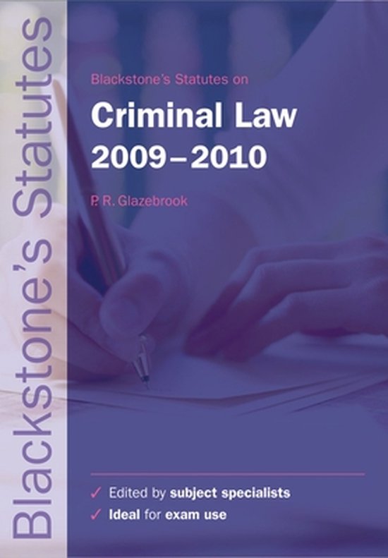 Blackstone's Statutes On Criminal Law - cover